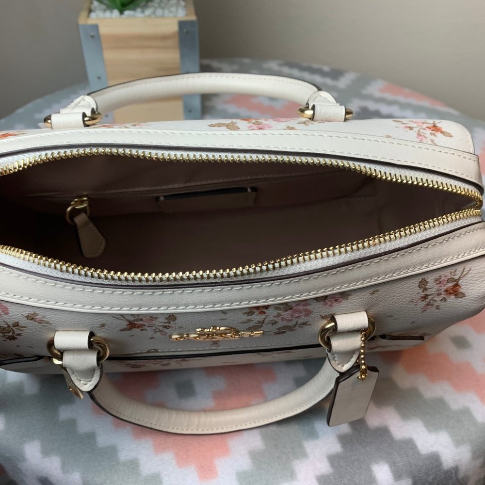 Coach Rose Bouquet Rowan Satchel - Picture 5 of 7